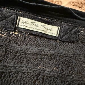 Free people We The Free Charcoal Open Knit Top